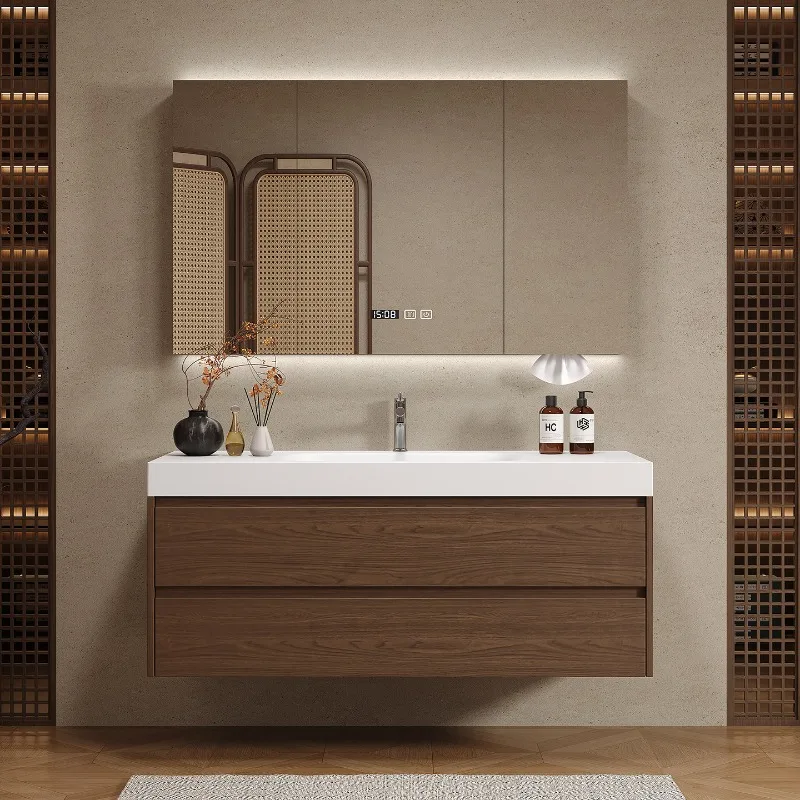 Home Bathroom Vanity Combo - Houten scheidingswanden, badkamerkast, luxe, modern, ruimtebesparend,