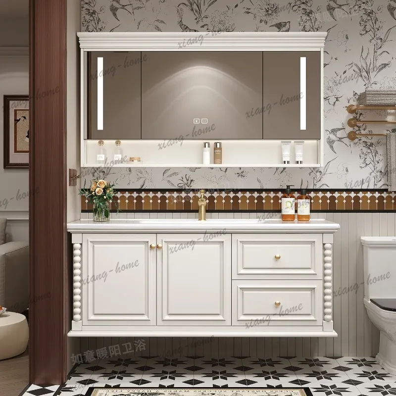 Home Bathroom Vanity Combo - Houten kleine badkamerkast met wandspiegel, make-up,