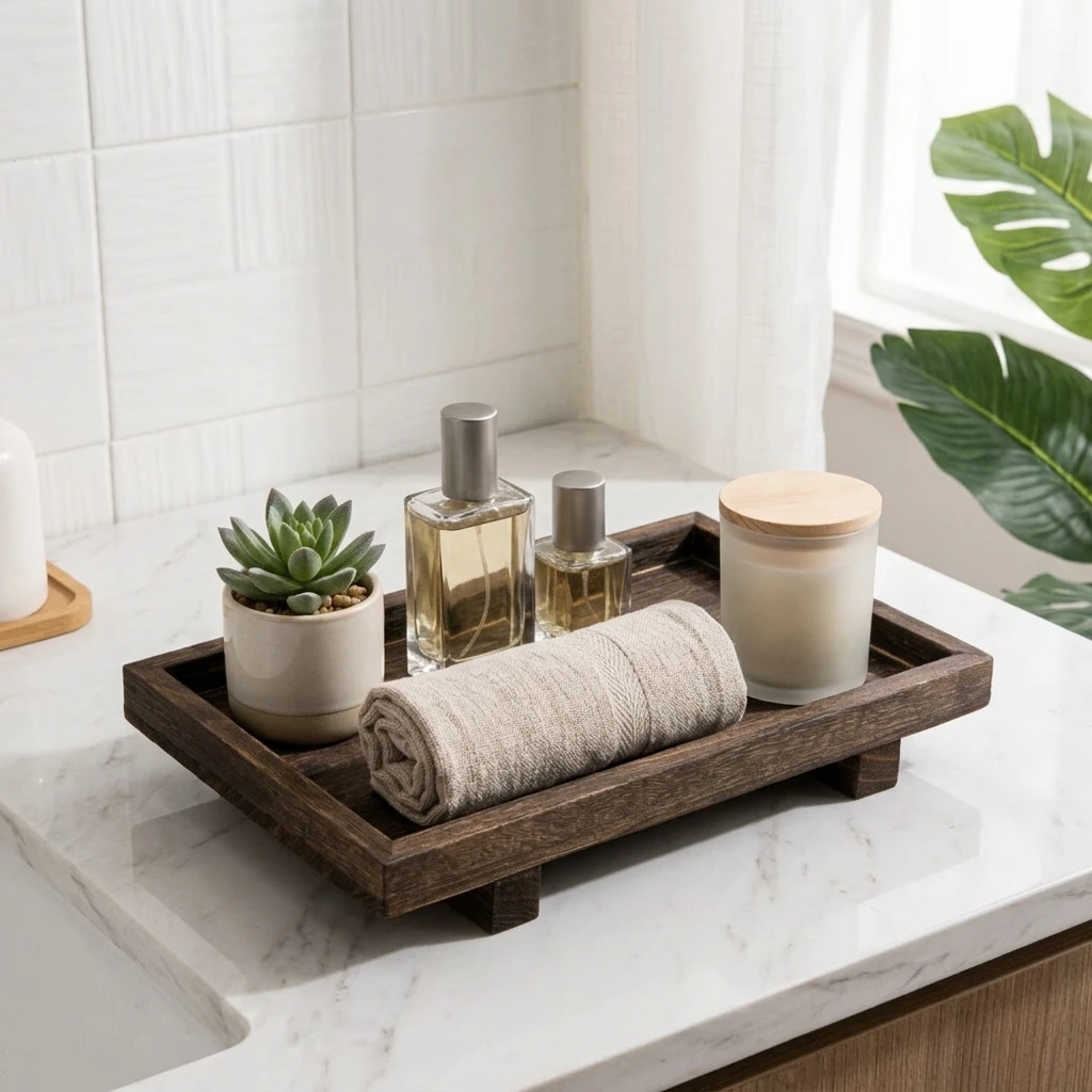 Home Edit Bathroom Storage - Retro houten opbergbak voor op het