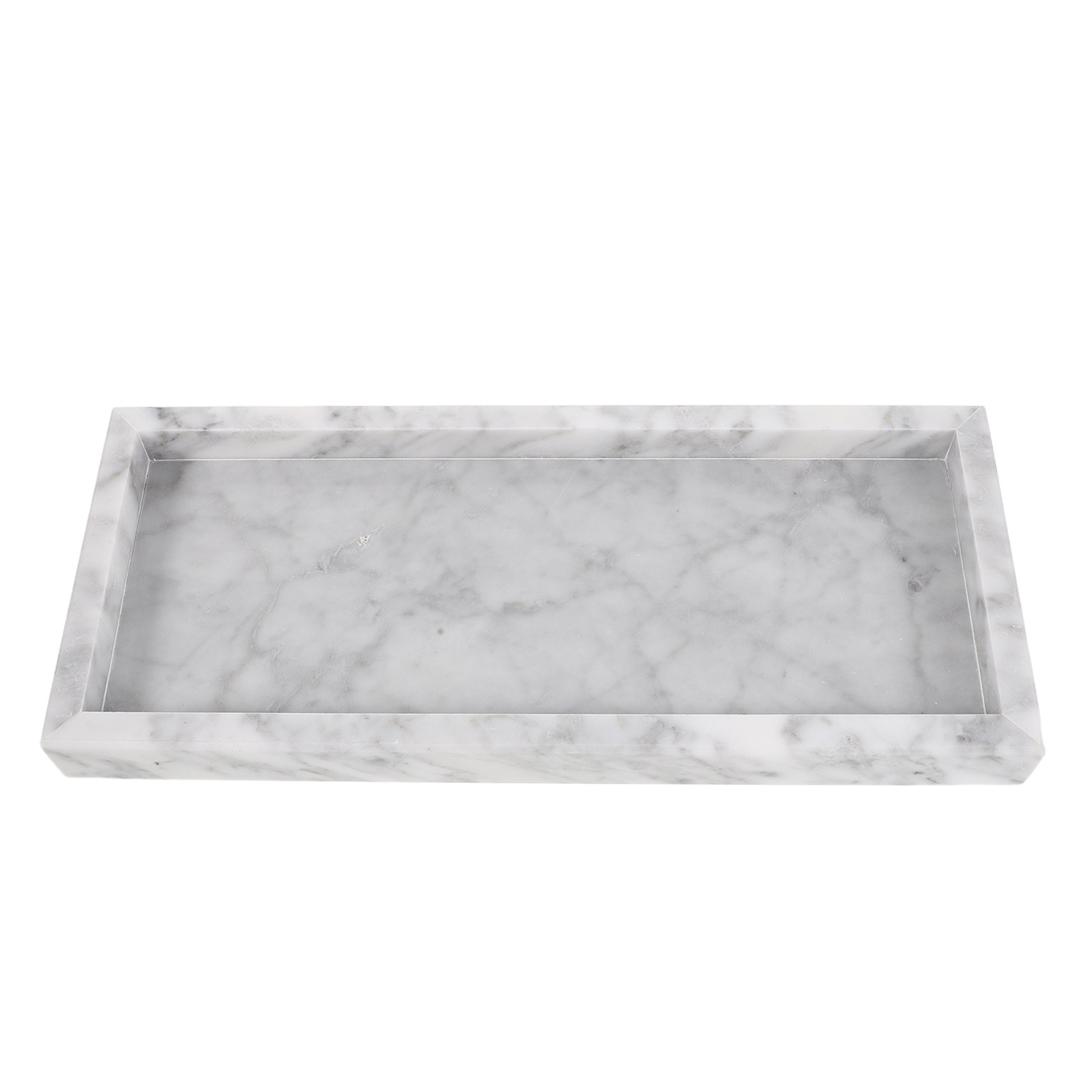 Home Bathroom Organizer - 12x5 rechthoekige marmeren dienblad, make-up dienblad,
