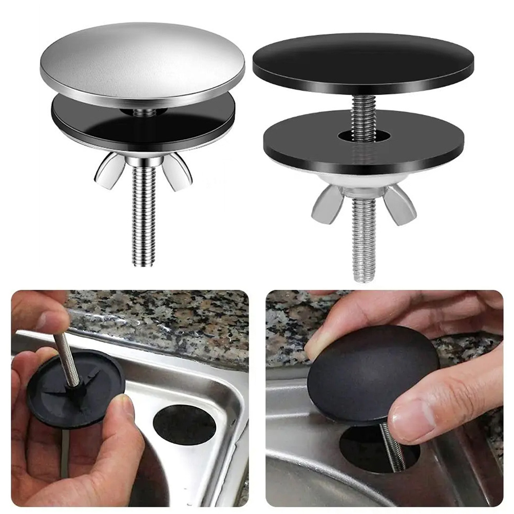 Basin Mixer Tap - Roestvrijstalen metalen gootsteengatafdekking Keukenkraangatafdekking Kraangatafdekking-Plug Stopper