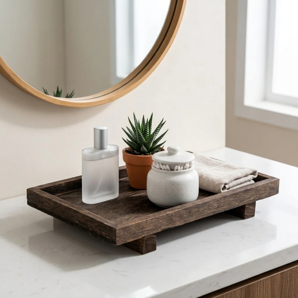 Retro houten opbergbak voor op - Home Edit Bathroom Storage recensie en prijs
