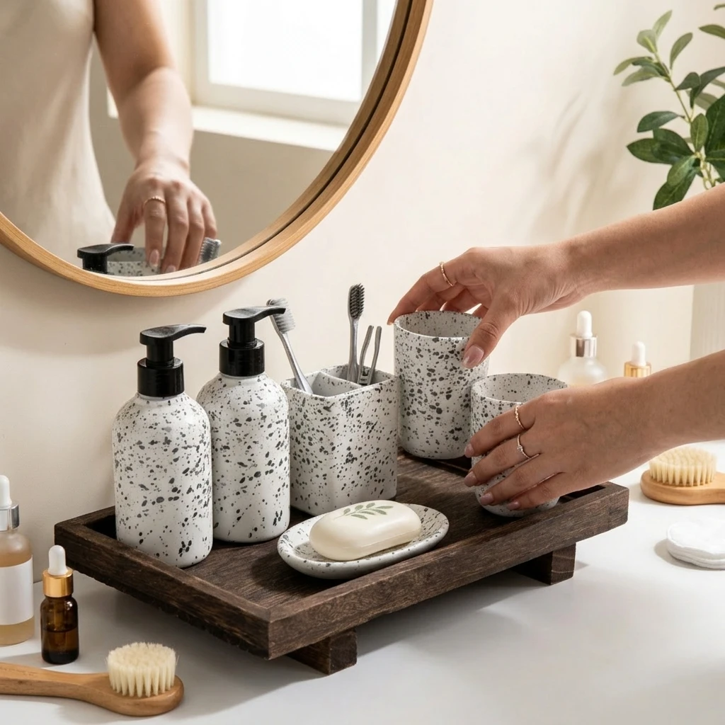 Retro houten opbergbak voor op - Home Edit Bathroom Storage recensie en prijs