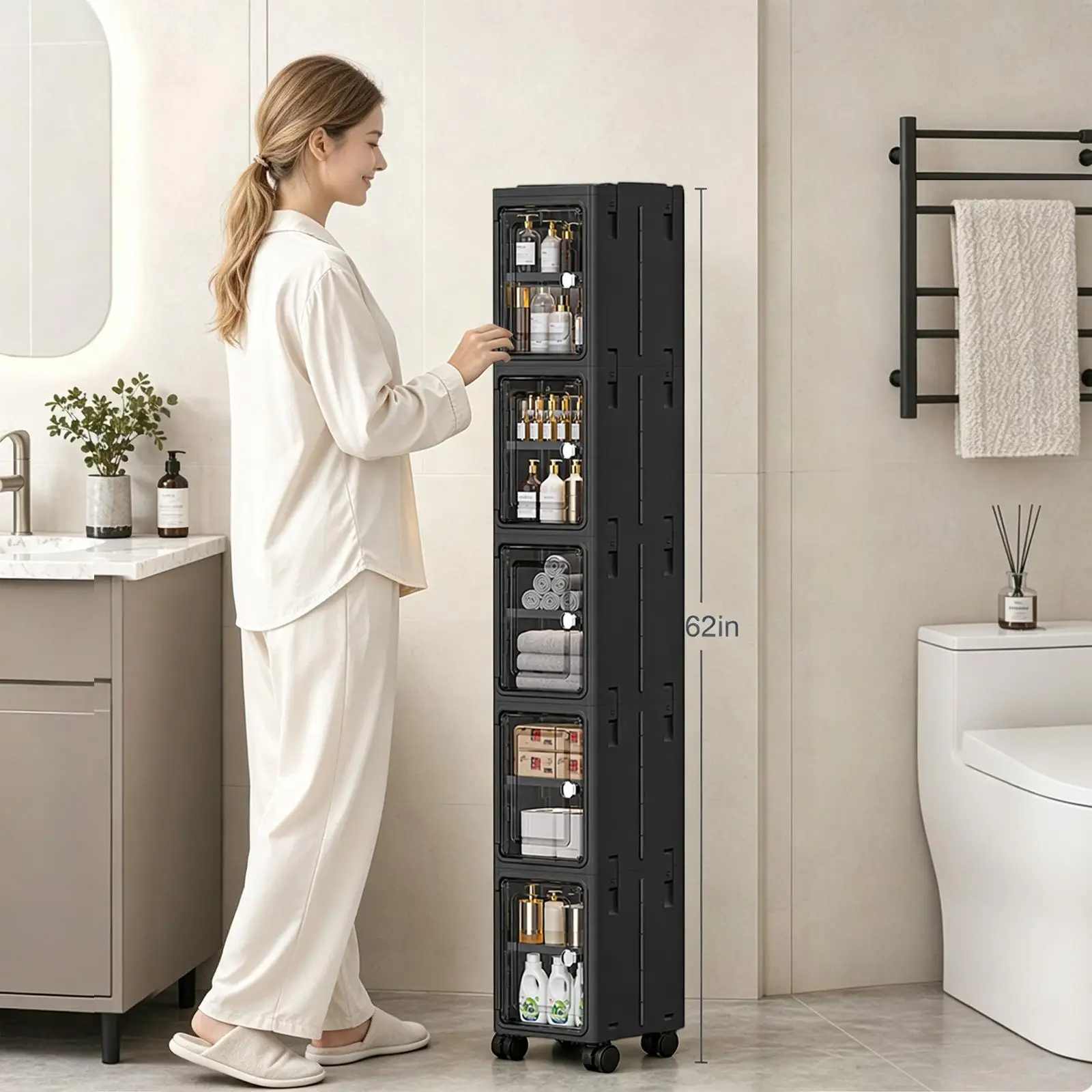5-laags, smal, zwart, mobiel o - Home Edit Bathroom Storage recensie en prijs