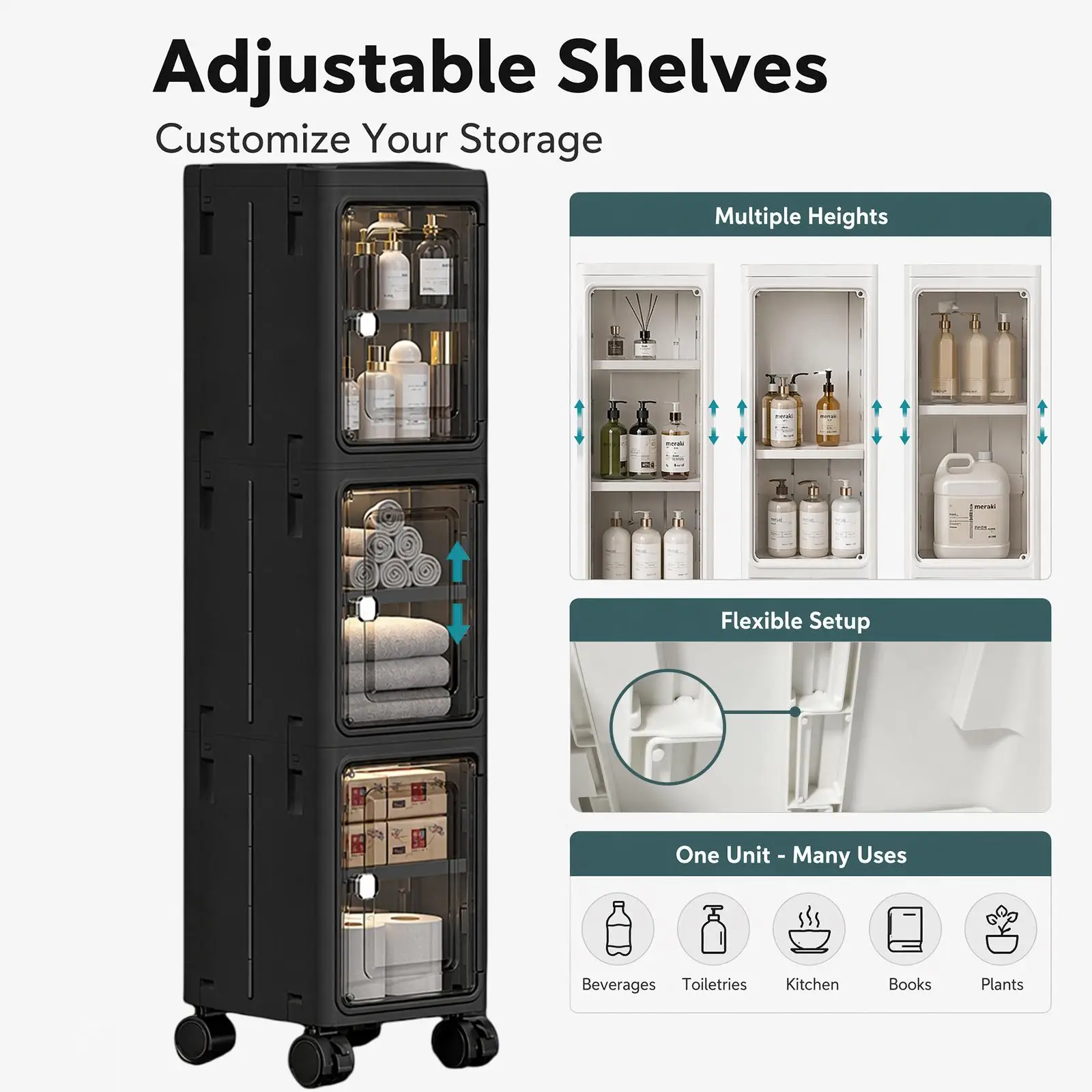 5-laags, smal, zwart, mobiel o - Home Edit Bathroom Storage recensie en prijs